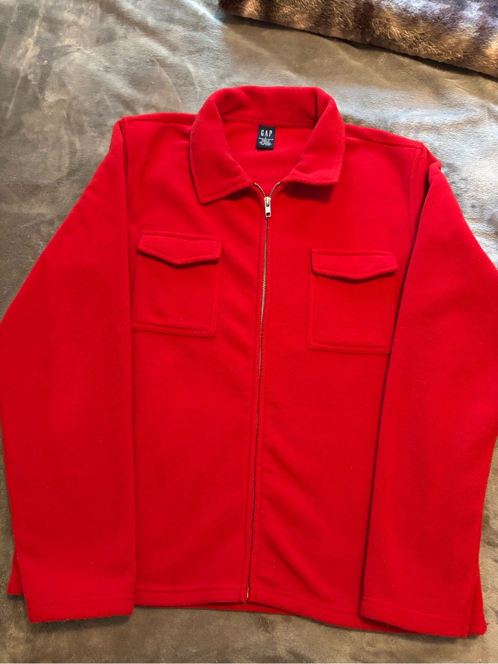 GAP Bright Red Zip-Up Fleece Jacket for Kids
